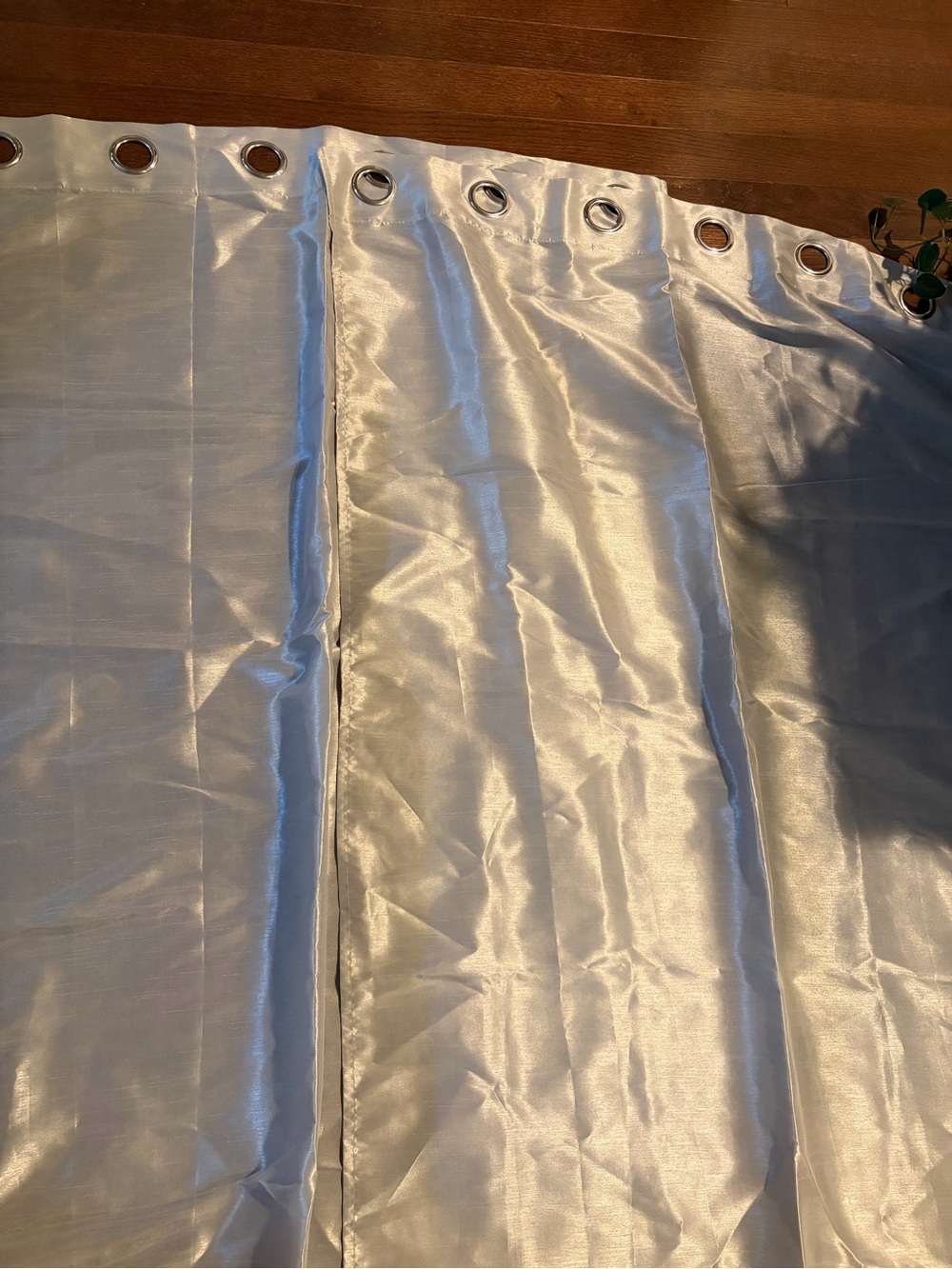 Silver Grommet-Top Window Curtain Panels